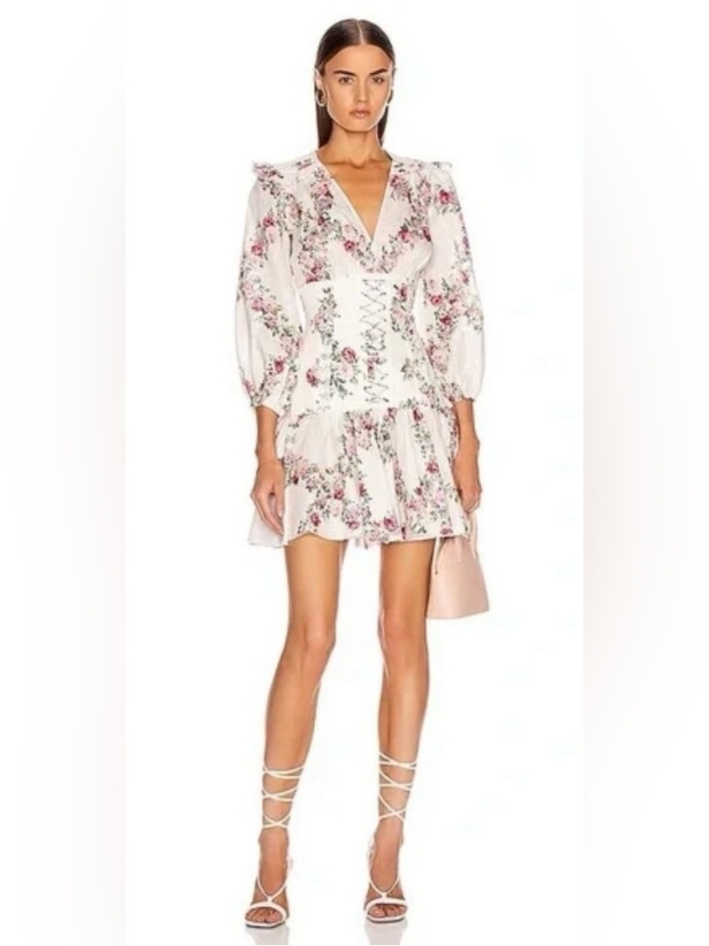 NWOT Zimmerman Honour Corset Dress in Cream Floral Size 1/Small
